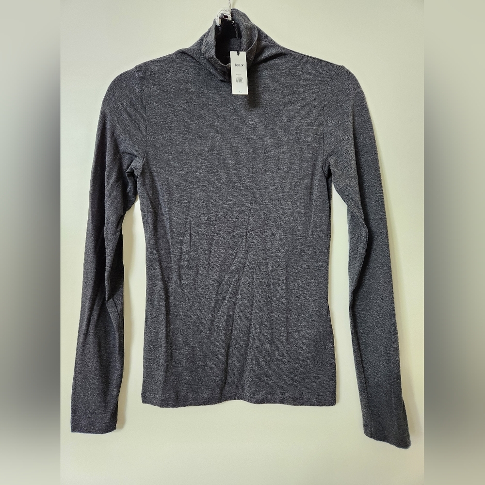 Banana Republic Luxe Wool-Blend Charcoal Heather Long Sleeve Turtleneck XS NWT